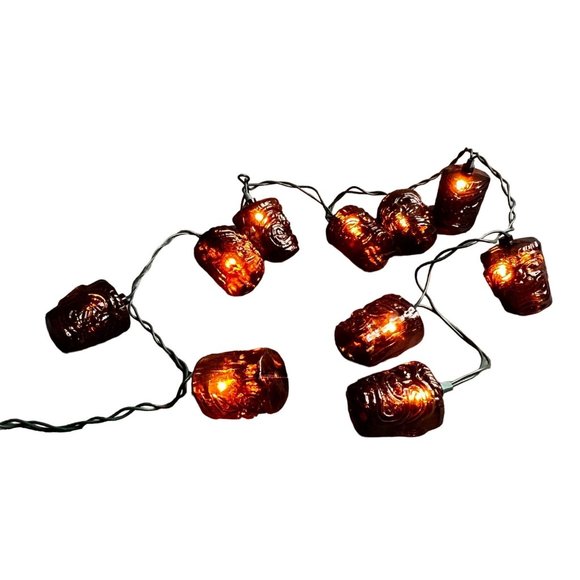 Tiki String Lights Blowmold Camper RV Patio Deck Party 10 Light Strand Brown - Picture 1 of 8